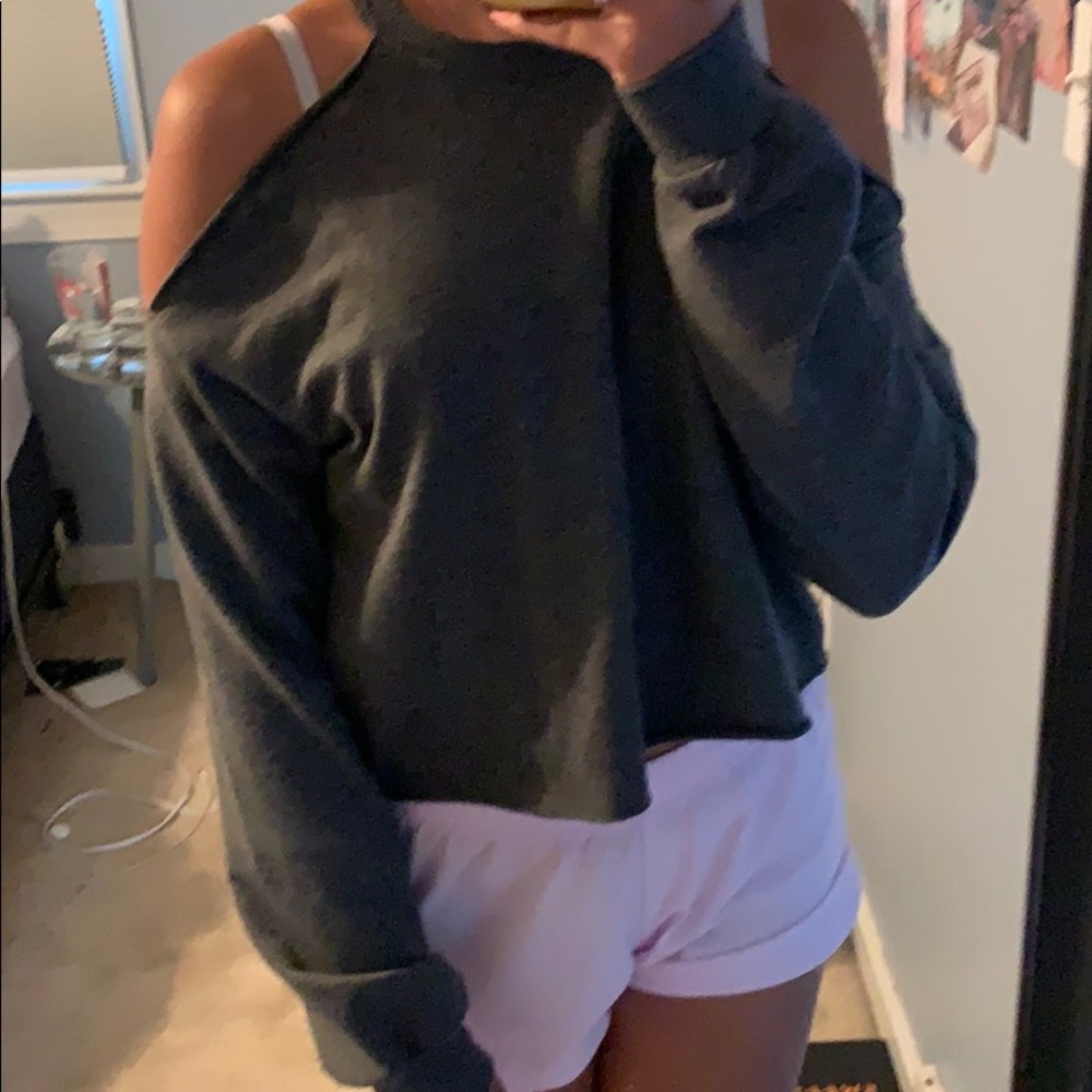 Gray off the shoulder sweatshirt